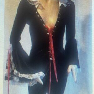 Dracular dress black velvet satin lace